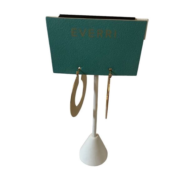 Everri Matte Gold Toned Thin Huggie Hoops. - Picture 4 of 5